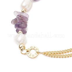Braccialetti con perline di ametista naturale&nbsp;BJEW-JB12884-01