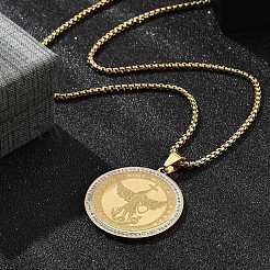201 collane con ciondolo in strass in acciaio inossidabile per donna&nbsp;LS-NJEW-U021-02G