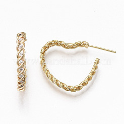 Pendientes de aro de circonita cúbica transparente con micro pavé de latón&nbsp;KK-R117-051-NF