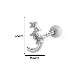 Orecchini in ottone micro pavé di zirconi cubici trasparenti a forma di luna&nbsp;WG7D5C2-10