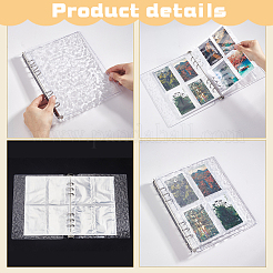 1 álbum de fotos de plástico PP texturizado con 10 fundas de 4 bolsillos&nbsp;AJEW-GA0011-17