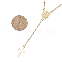 304 Edelstahl Jungfrau Rosenkranz Perlenketten&nbsp;NJEW-JN05107