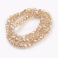 Chapelets de perles en verre électroplaqué&nbsp;GLAA-K027-PL-A07