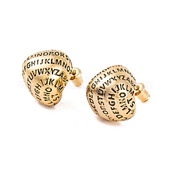 Aretes de latón con forma de lágrima y letras para mujer&nbsp;EJEW-G391-02G