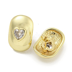 Orecchini da donna in ottone con micro pavé di zirconi cubici&nbsp;EJEW-E312-01C-G