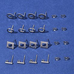 16 stücke 4 arten 304 edelstahl stud ohrring Zubehörse&nbsp;STAS-FS0001-83P