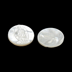Geschnitzte natürliche weiße Muschel-Cabochons&nbsp;SSHEL-N038-06B-04