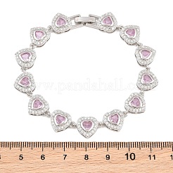 Tennisarmbänder aus Messing mit Zirkonia-Herzfassung für Damen&nbsp;KK-CBA68DA-09P-02
