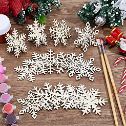 4 Stile Weihnachtsthema unbehandeltes Holz Massivholz Display Dekorationen&nbsp;DJEW-WH20002-21C