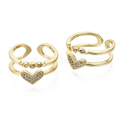 Anelli di polsino in zircone chiaro con micro pavè di ottone&nbsp;RJEW-S044-097-NF