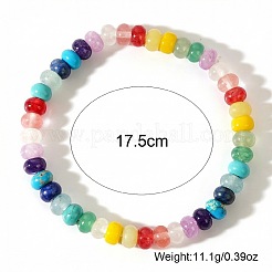 Boho-Regenbogen-Armbänder mit Unterlegscheibe-Perlen und verschiedenen Edelsteinen für Damen&nbsp;AG7128