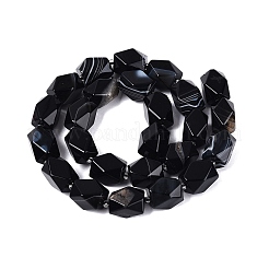 Brins de perles d'agate noire naturelle (teintes et chauffées)&nbsp;G-Q608-11A