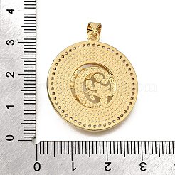 Muschelanhänger aus Messing mit Mikropavé und Zirkonia&nbsp;KK-D328-19G