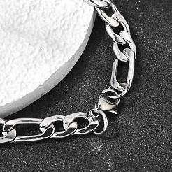 201 pulseras de cadena de eslabones de acero inoxidable para hombre&nbsp;STAS-T077-22A-01P