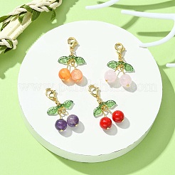 Decorazioni pendenti con pietre preziose naturali di ciliegio&nbsp;HJEW-TA00098
