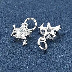 925 Sterling Silber Pavé klar Kubisch Zirkonia Stern Charms&nbsp;STER-H119-03S