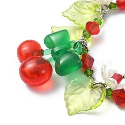 Armband mit Blumenanhänger aus Glas&nbsp;BJEW-JB09435-04
