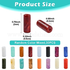 30 Stück 3 Farben Säulenförmige Acrylperlen in Edelsteinoptik&nbsp;OACR-YW0002-52A