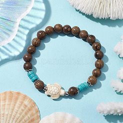 Braccialetti di turchese sintetico tartaruga da spiaggia&nbsp;BJEW-JB10303-01