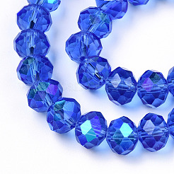 Chapelets de perles en verre électroplaqué&nbsp;X1-EGLA-A034-T6mm-L26
