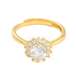 Klare verstellbare Ringe mit Zirkonia&nbsp;RJEW-L120-018G-04