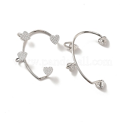 Orecchini polsino cuore in zirconi chiari&nbsp;EJEW-K093-26P