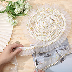 5 mètre de bordure en dentelle à fleurs en organza&nbsp;OCOR-GL0001-11