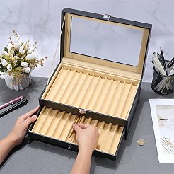 Stift-Displaybox aus dichtem Karton und PU-Leder&nbsp;OFST-WH0004-062