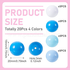 20pcs 4 Farben undurchsichtige Acrylperlen&nbsp;MACR-TA0002-51A