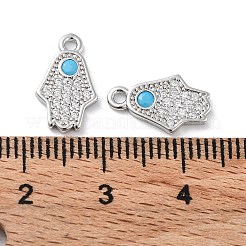 Latón micro pavimenta claro cubic zirconia encantos&nbsp;KK-F871-47P