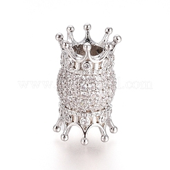 Messing Mikro ebnen Zirkonia European Beads&nbsp;ZIRC-G166-46