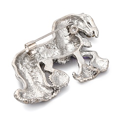 Broche de aleación de caballo con rhinestone de cristal&nbsp;JEWB-Q045-01P