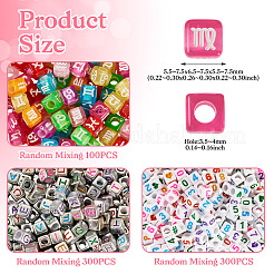 700pcs 3 styles de perles acryliques opaques&nbsp;OACR-PJ0001-01A