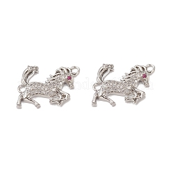 Verbindungsanhänger mit Mikropavé aus Messing mit durchsichtigen Zirkonia-Steinen&nbsp;KK-E068-VB019