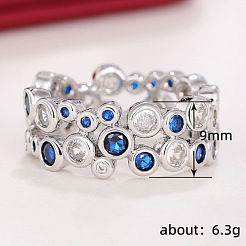 Hohle Messing-Fingerringe mit Pavé-Zirkonia&nbsp;FS-WG3B071-05