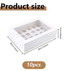 Scatole da forno per cupcake in cartone con 24 fessura&nbsp;CON-WH0095-123B