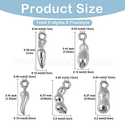 25 pièce 5 styles de breloques en acier inoxydable 304 pour légumes&nbsp;STAS-YW0011-22