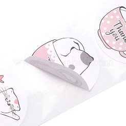 500 entzückende runde Cartoon-Aufkleber in 6 Designs&nbsp;X-DIY-B010-01