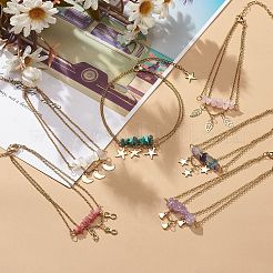 Fußkettchen mit Charms aus Edelstahl 304&nbsp;AJEW-AN00510