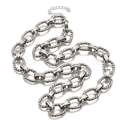 Collane a catena ovale intrecciata in acciaio inossidabile 304&nbsp;NJEW-R023-13P