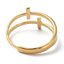 Ionenplattierung (IP) 304 Edelstahl Hohlkreuz verstellbare Ringe&nbsp;RJEW-D006-01G