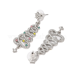 Weihnachtsbäume Legierung Strass baumeln Ohrstecker&nbsp;EJEW-A112-01P