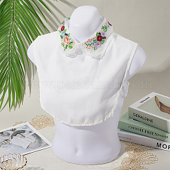 Colletto staccabile in poliestere ricamato con fiori&nbsp;AJEW-WH20006-242A