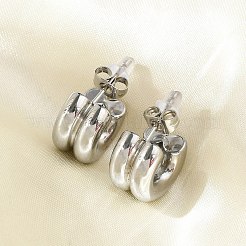 Orecchini a bottone in acciaio inossidabile 304 per donna&nbsp;EJEW-U051-03P