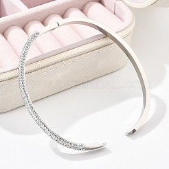 Brazaletes de rhinestone de acero inoxidable 304 para mujer&nbsp;BJEW-Z092-12P