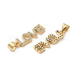 Pendentifs en laiton plaqué micro pavé pour la saint-valentin&nbsp;KK-A206-07G