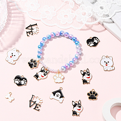 32 pendentif en forme d'empreinte de patte en alliage émaillé&nbsp;ENAM-SC0007-29