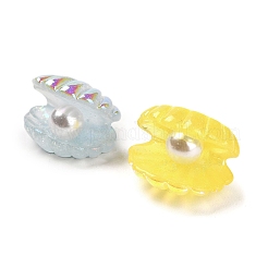 Muschelornament aus transparentem Kunstharz mit imitierten Barockperlen&nbsp;RESI-F045-02C