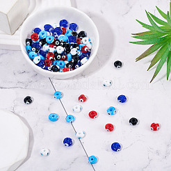 100 filo di perline di lampwork fatte a mano con malocchio&nbsp;LAMP-TA0001-88A