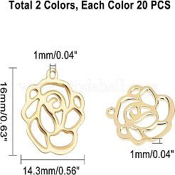 2 colori ciondoli in acciaio inossidabile 304&nbsp;STAS-UN0019-04